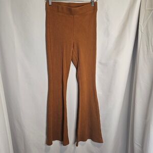 Aerie Waffle Knit Flare Pants Brown Orange Size‎ S Regular Comfort Lounge